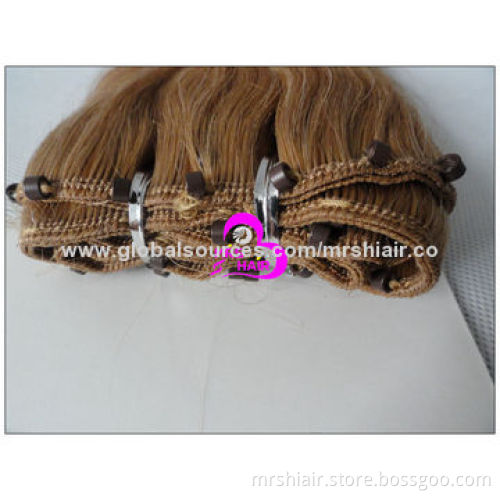 20-inch Light Brown Straight Weighs 100g Indian Micro Ez Weft Hair